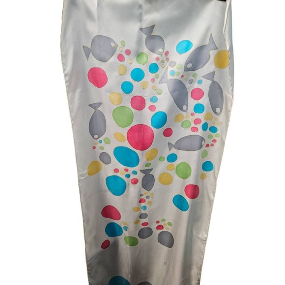 Vintage Sylvia Blanchard For Lord & Taylor Silk Fish Print Scarf - Picture 3 of 6